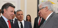 Na Col�mbia, onde reuniu com o Presidente da Rep�blica Juan Manuel Santo